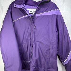 Columbia Women’s Two Tone Purple- Hooded Lined Zip XL Jacket Winter